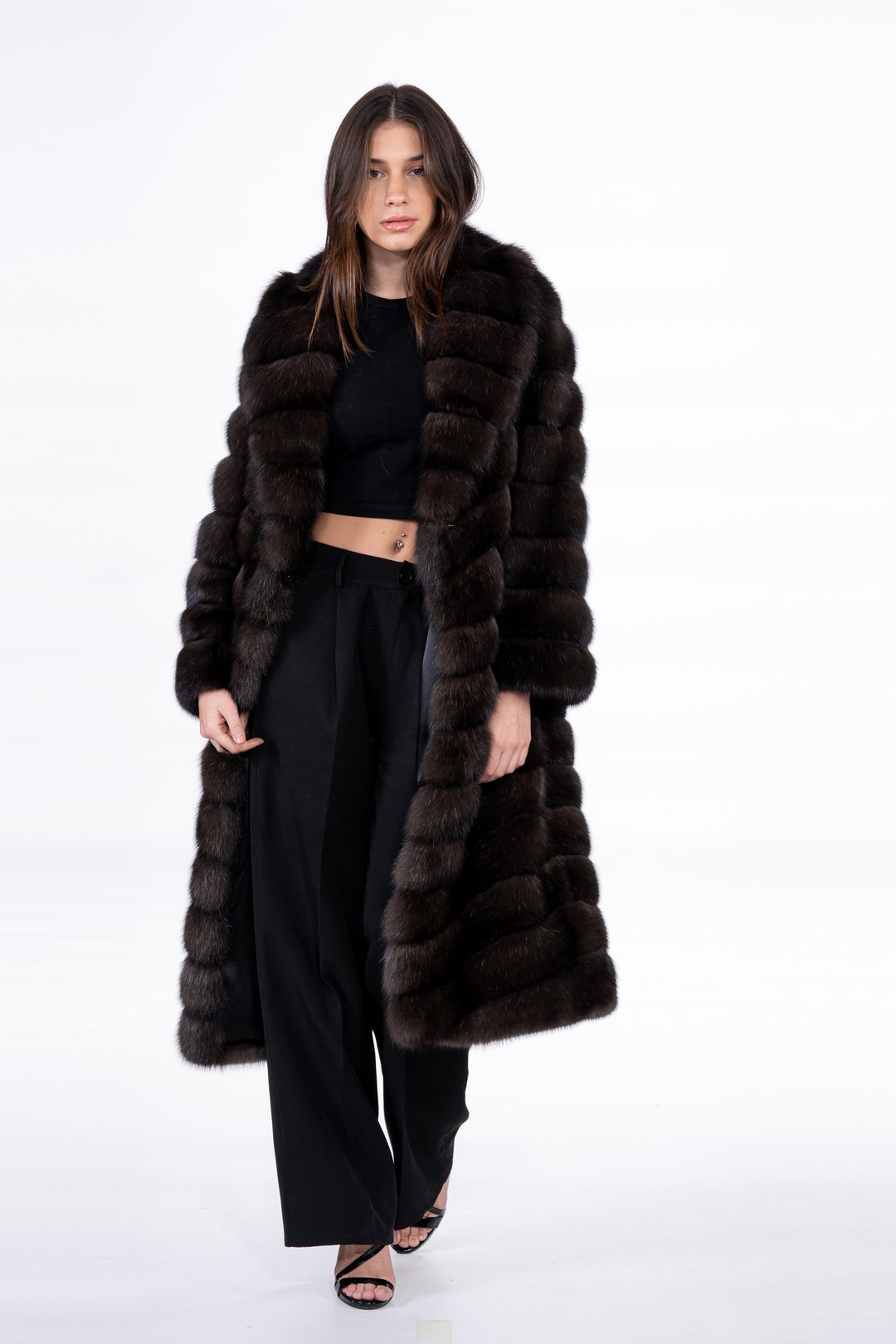Premium Russian sable fur coat for winter fashion