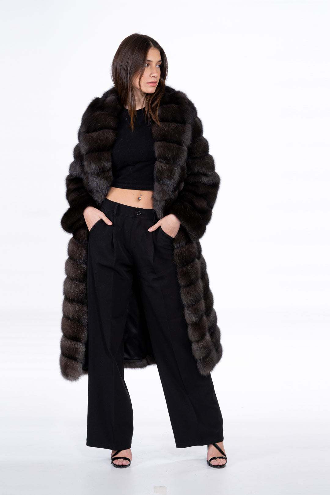 Luxurious Russian sable fur coat on display