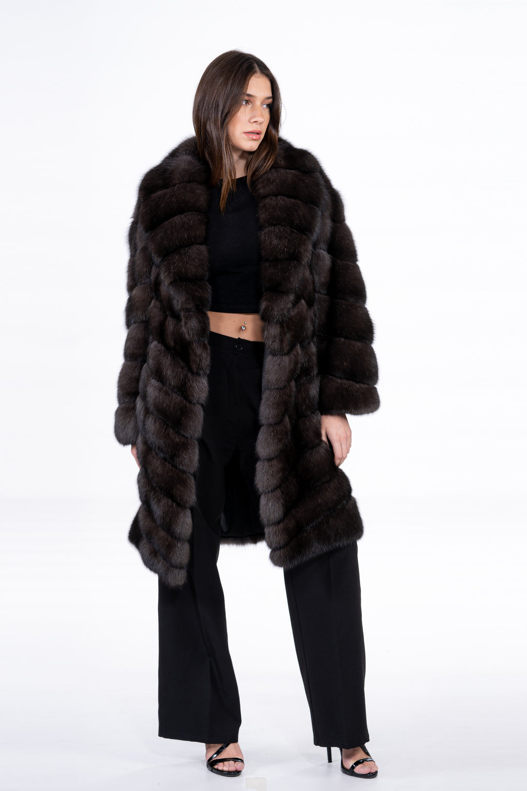 Manzari Carbonio Russian sable fur coat with a modern design