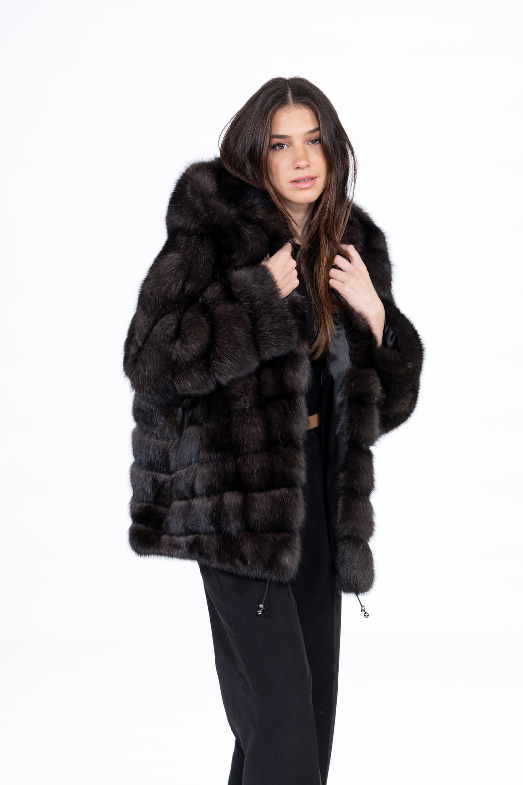 Manzari Carbonio Russian sable fur coat for a timeless look
