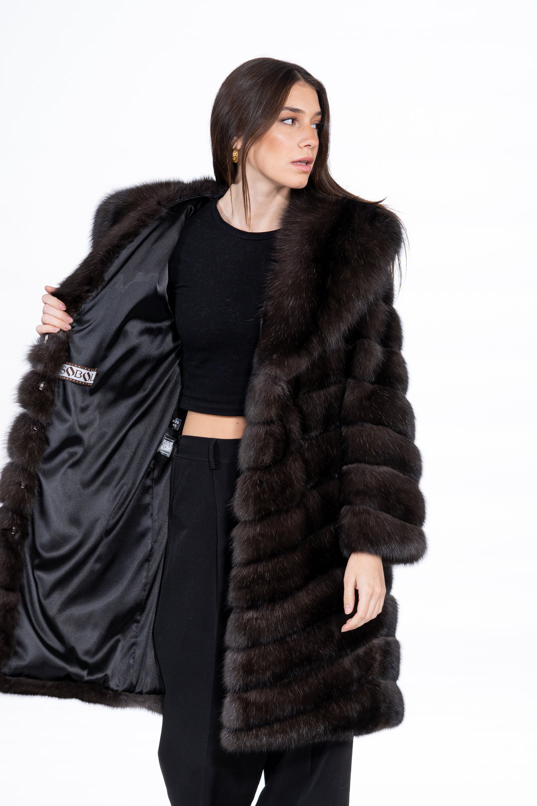 Premium Russian sable fur coat for winter fashion