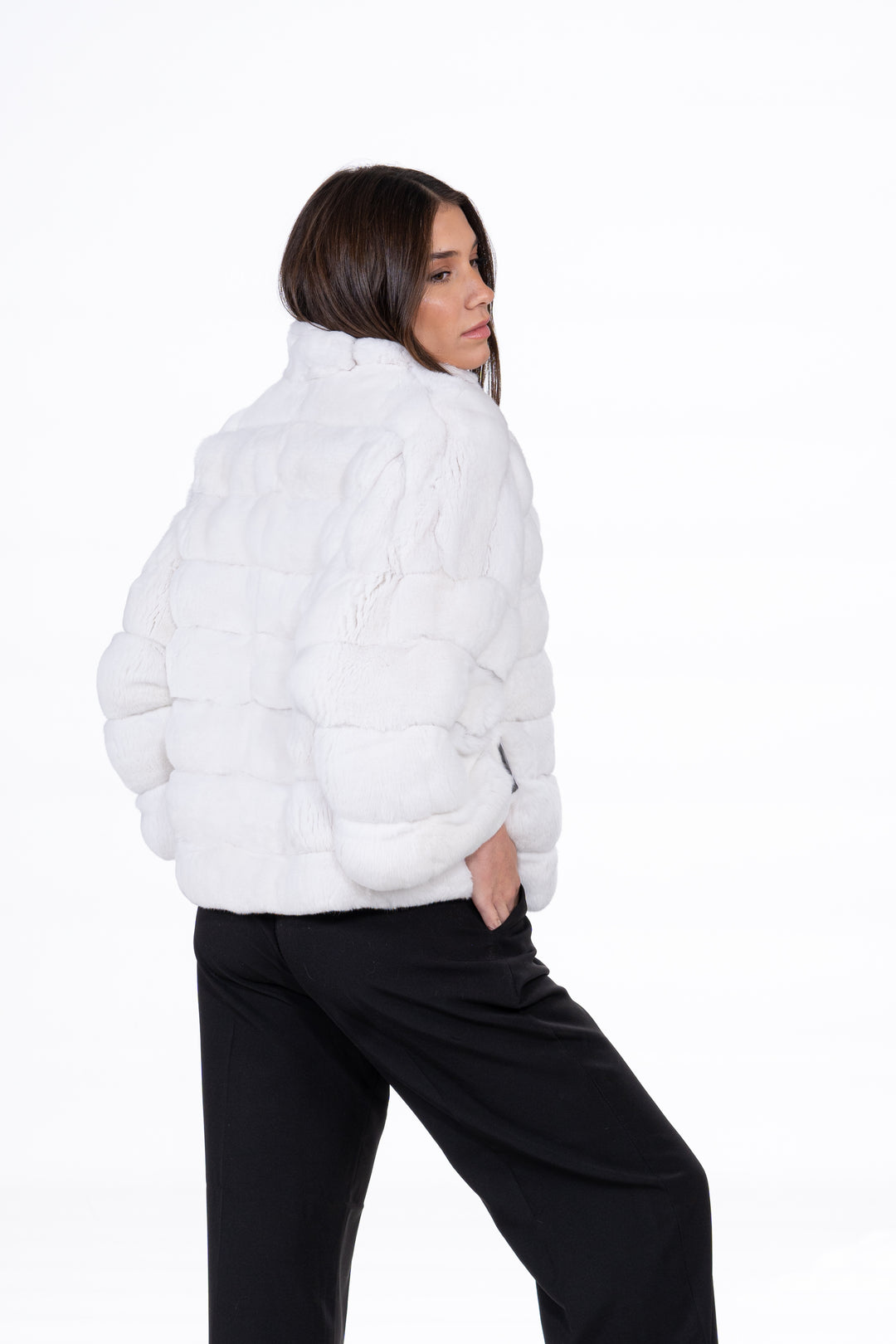 Soft and luxurious Snow White Chinchilla fur coat by manzari