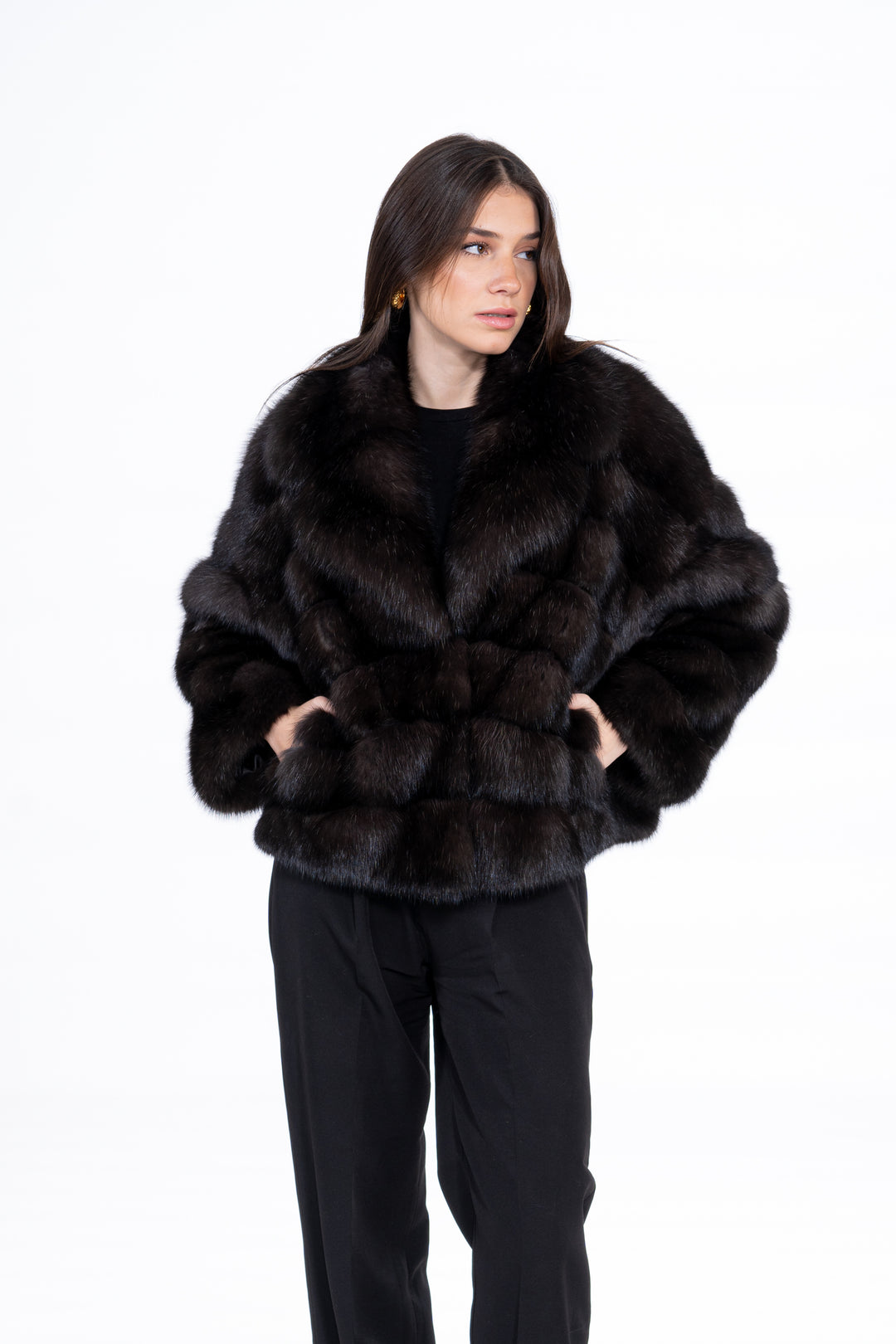 Premium Russian sable fur coat for winter fashion