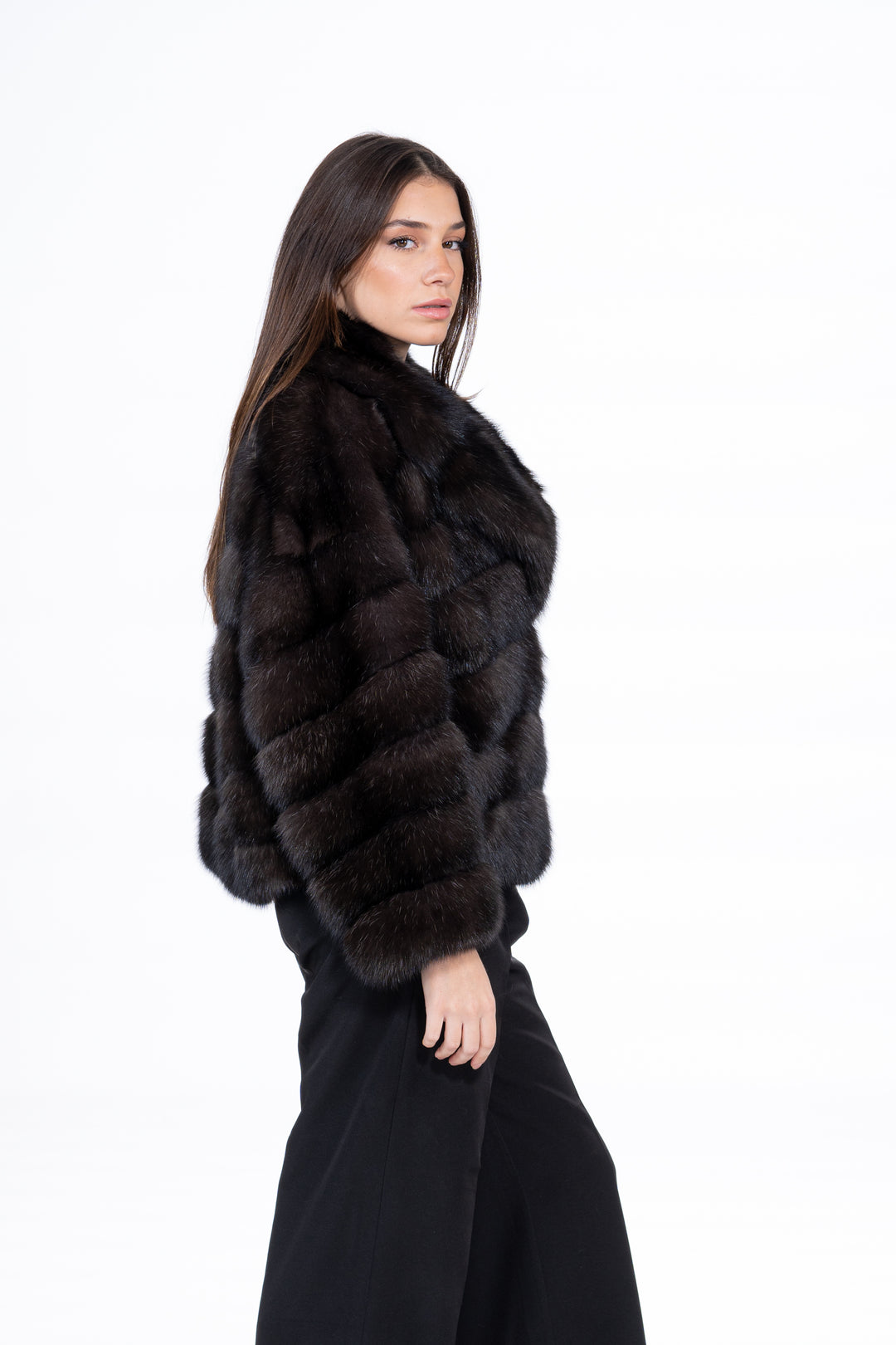 Luxurious Russian sable fur coat on display