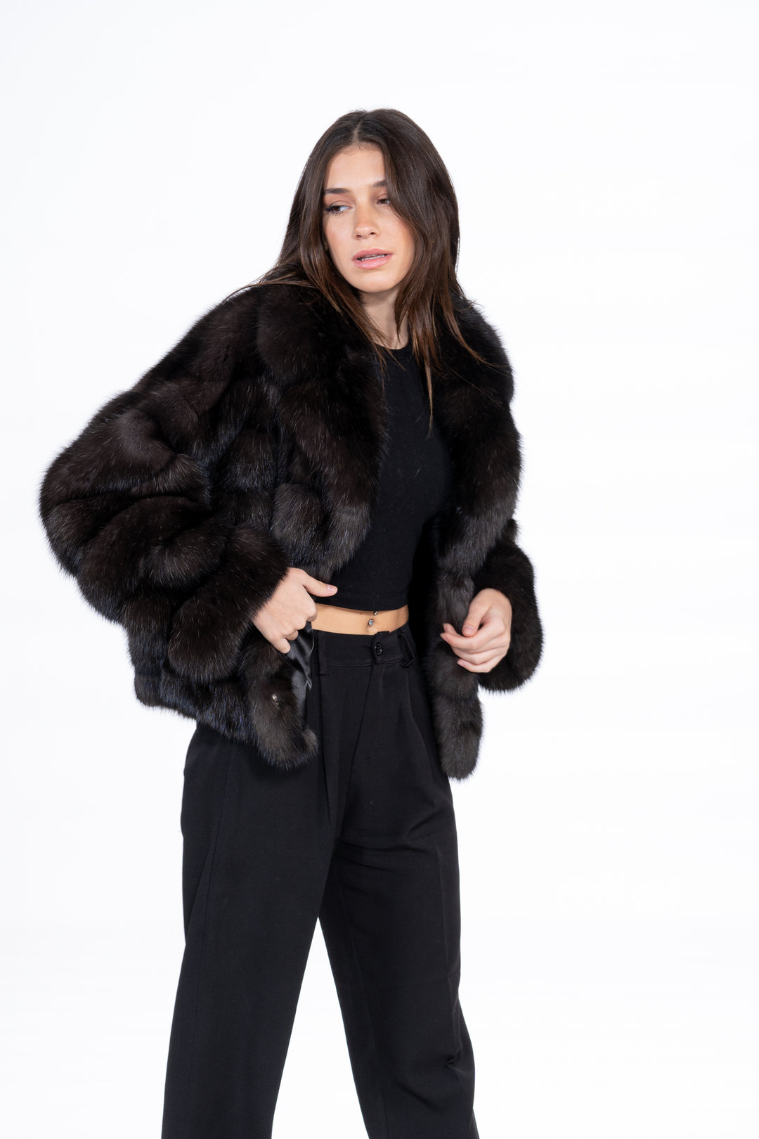 Luxurious Russian sable fur coat on display