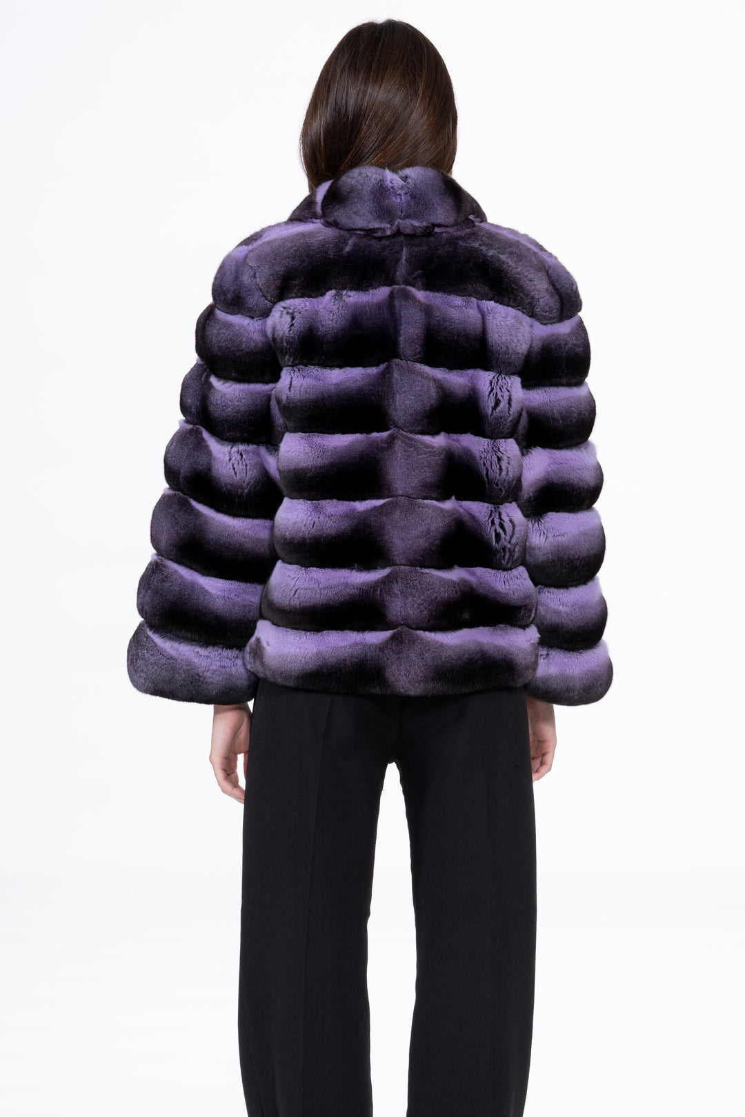 Chic Lavender Chinchilla fur coat by manzari for a bold statement