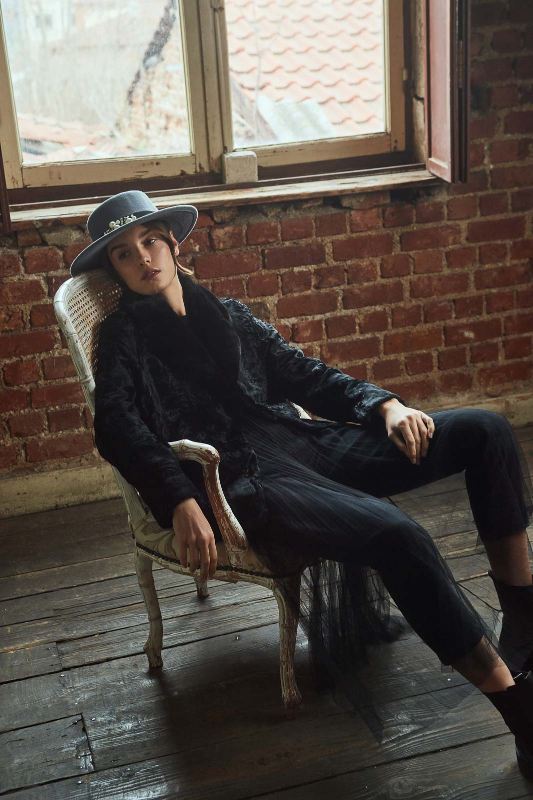 Chic swakara fur coat by manzari for a standout look