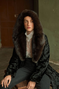 Manzari Black Swakara fur coat for a luxurious feel