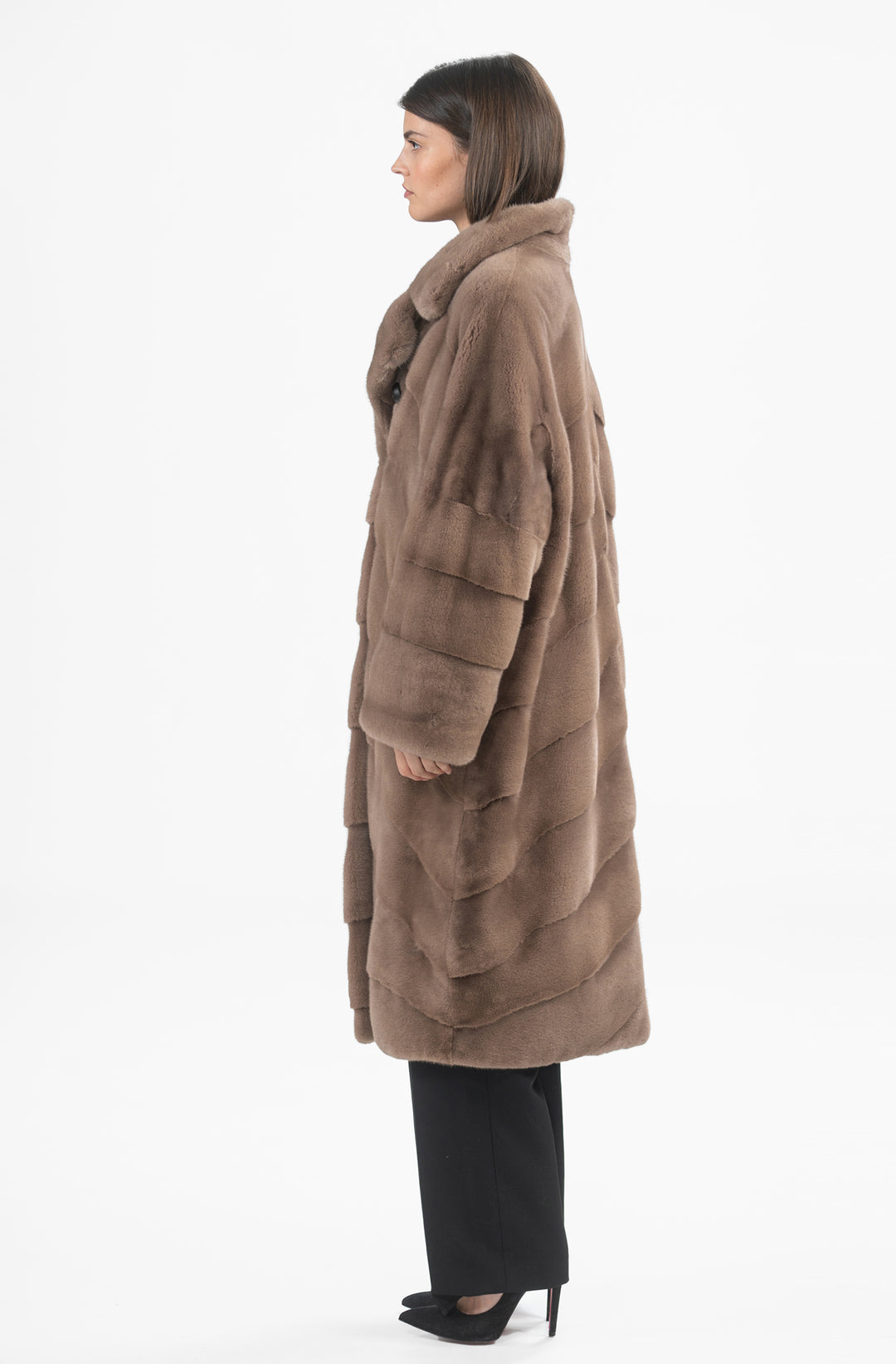 Model wearing a classic Mink fur coat