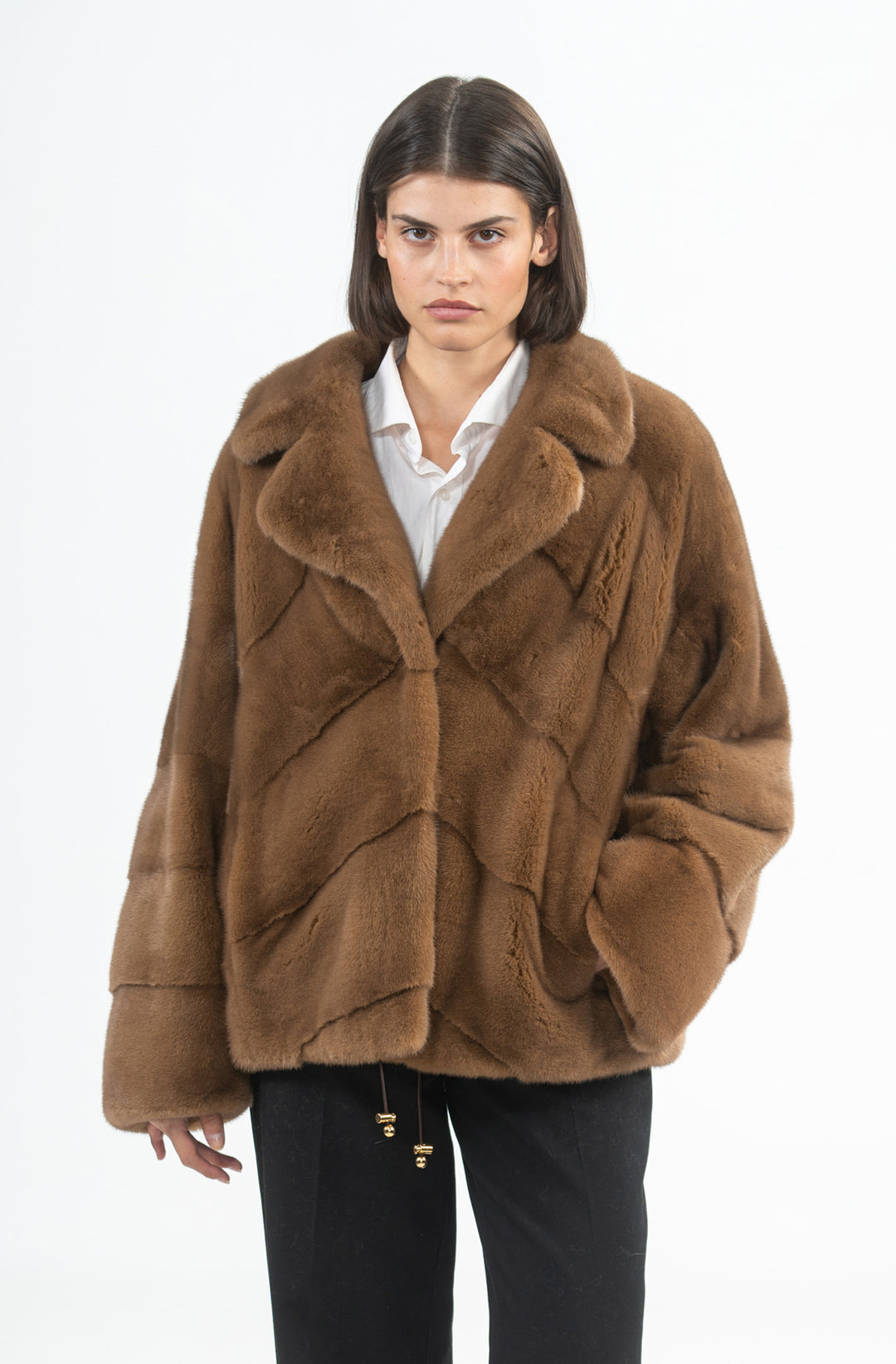 Model wearing a classic Mink fur coat