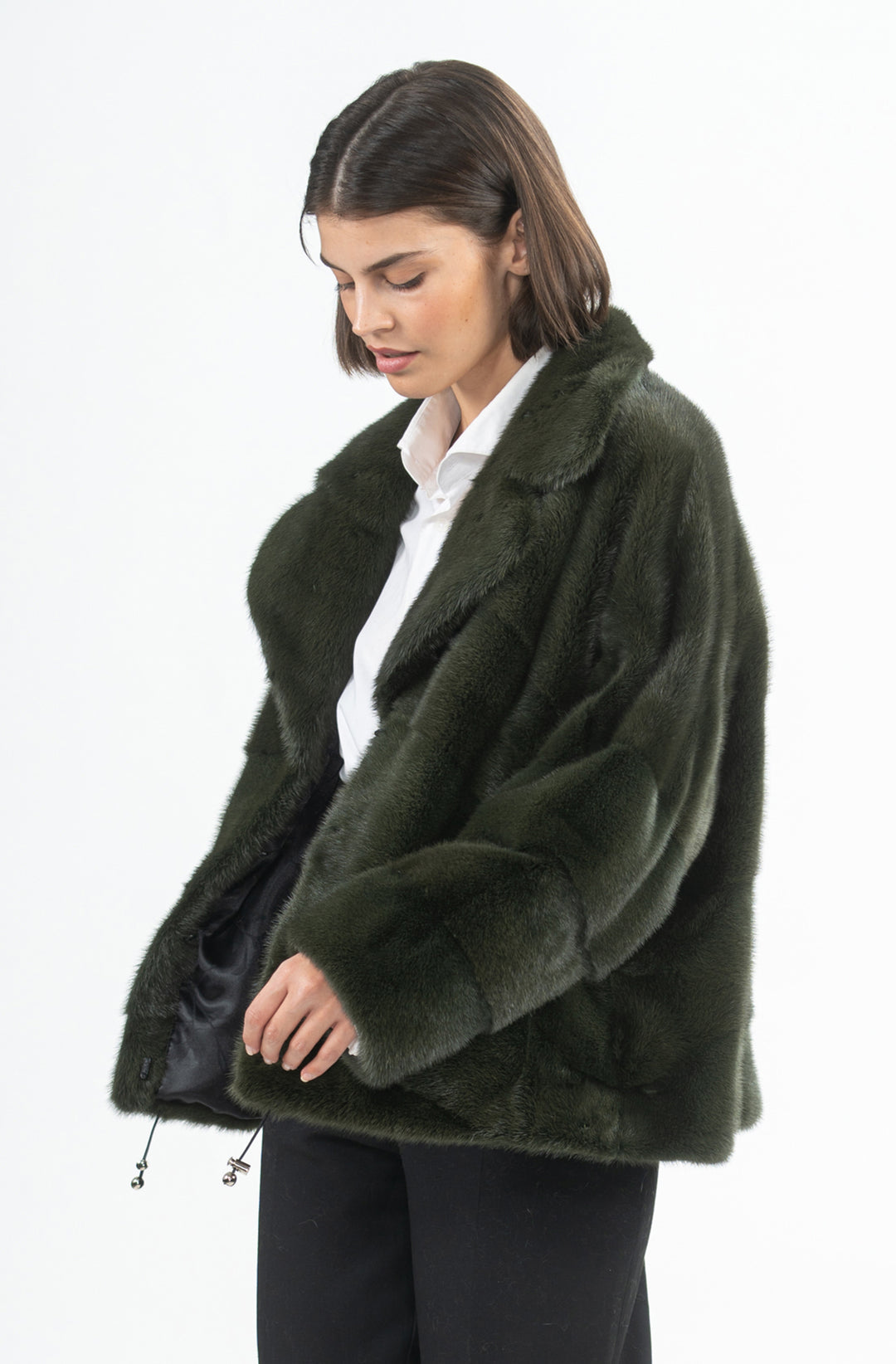Model wearing a classic Mink fur coat