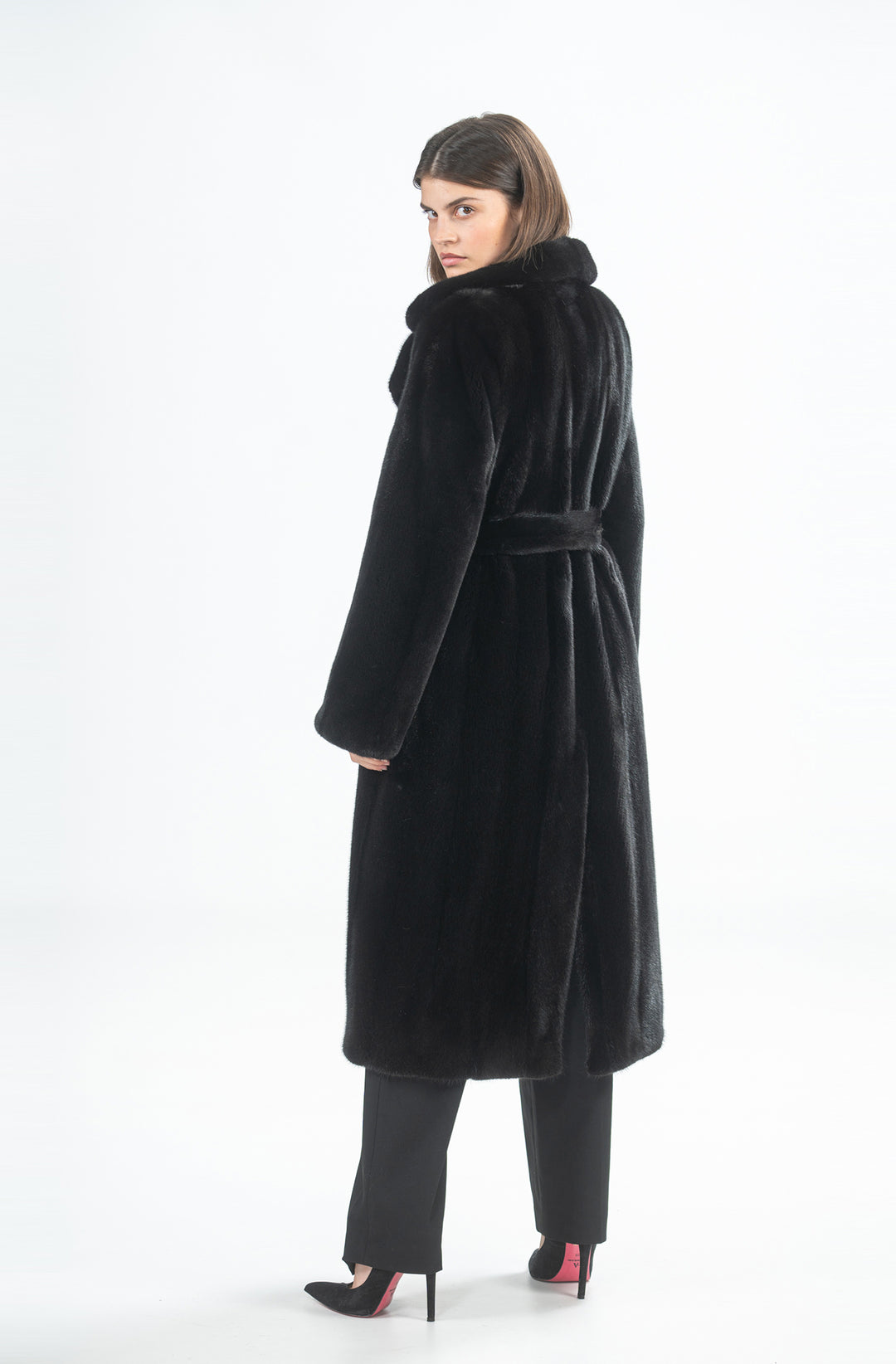 Model wearing a classic Mink fur coat