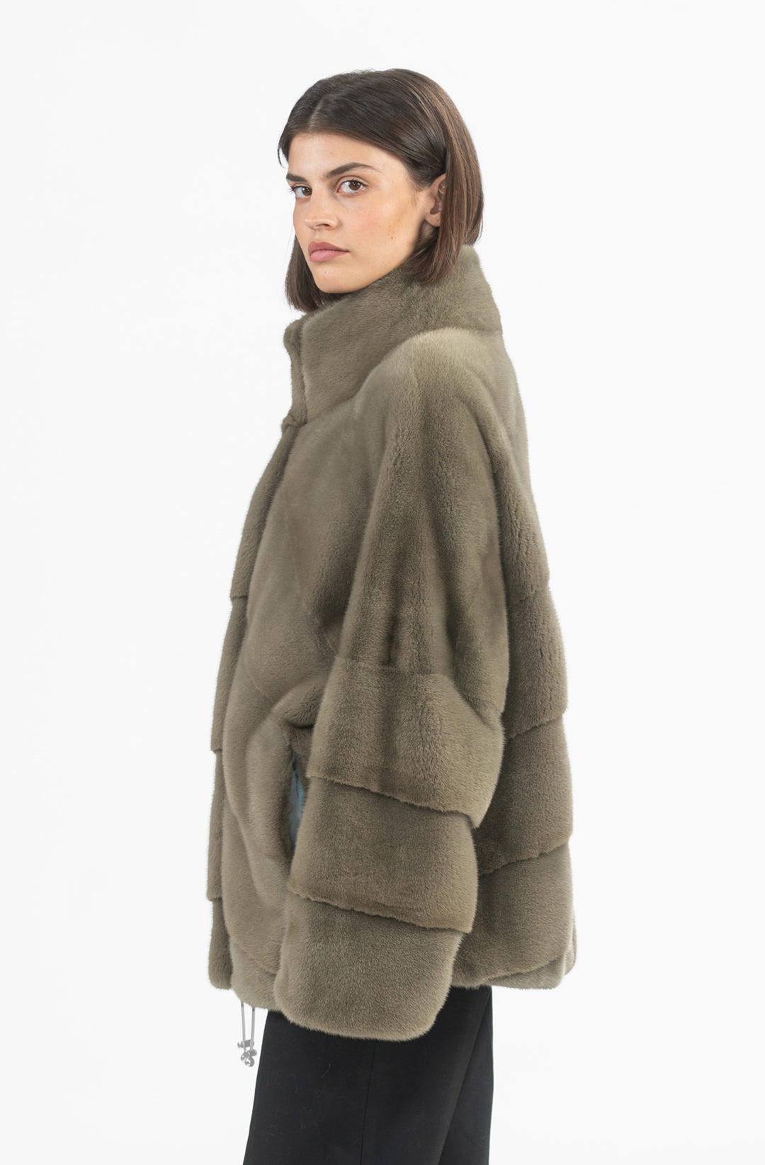 Model wearing a classic Mink fur coat
