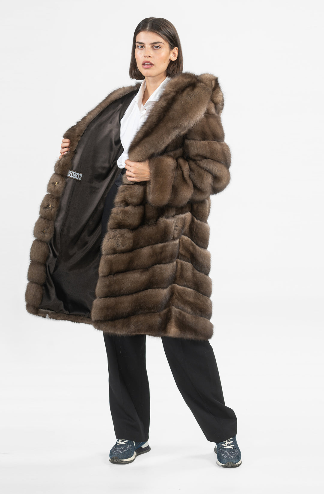 Manzari Platinum Russian sable fur coat for a timeless look