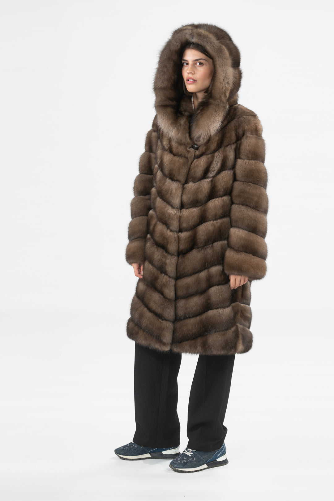 Exclusive Platinum Russian sable fur coat by manzari