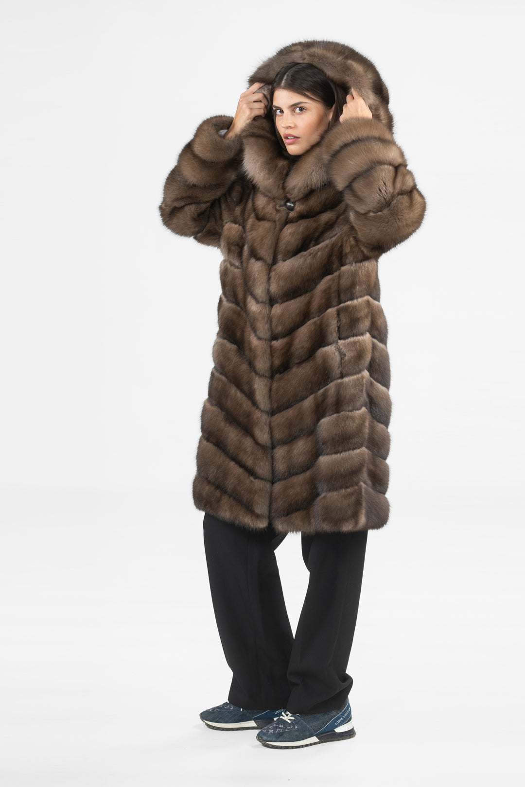 High-quality Platinum Russian sable fur coat for luxury lovers