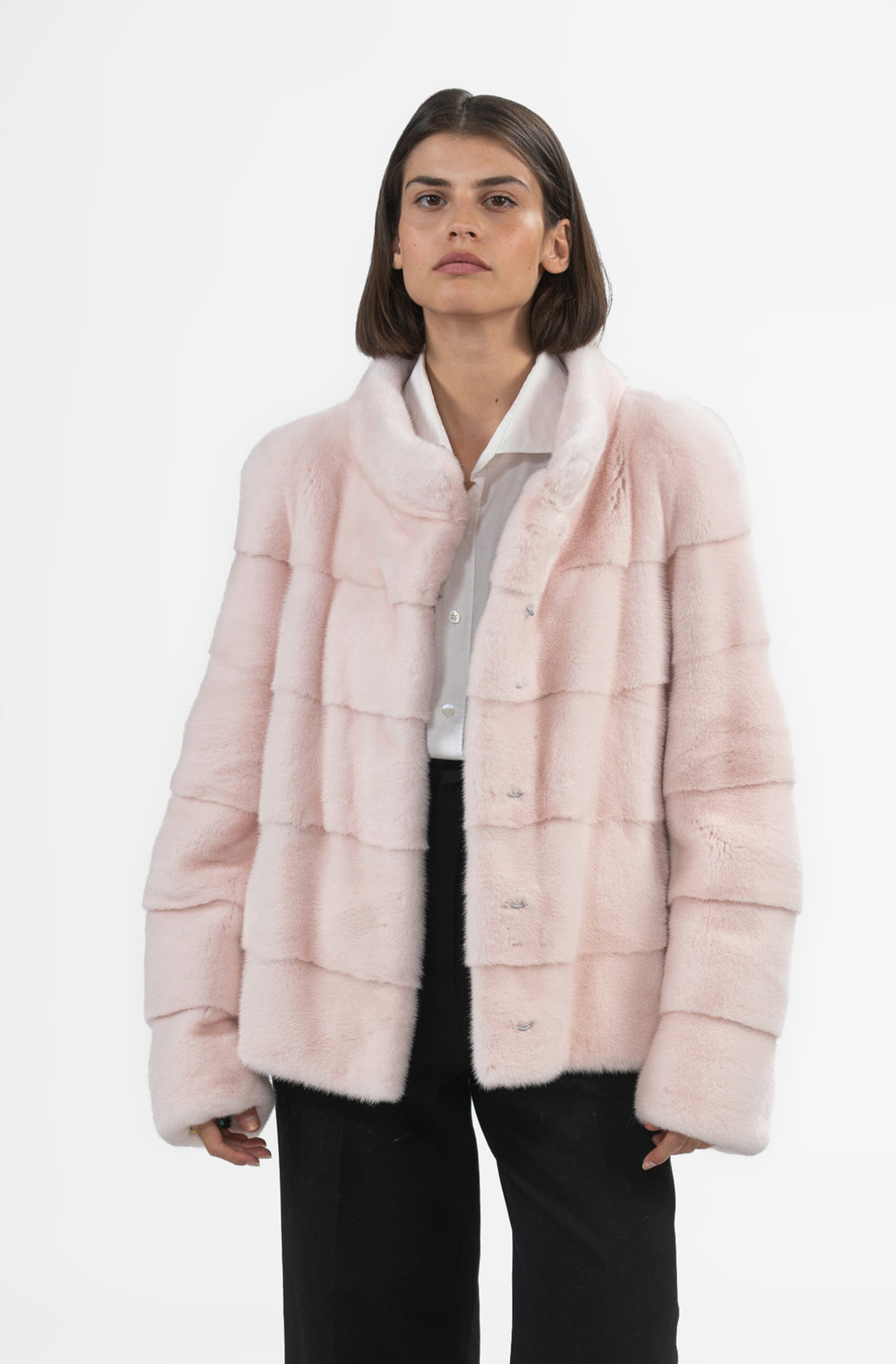 Model wearing a classic Mink fur coat