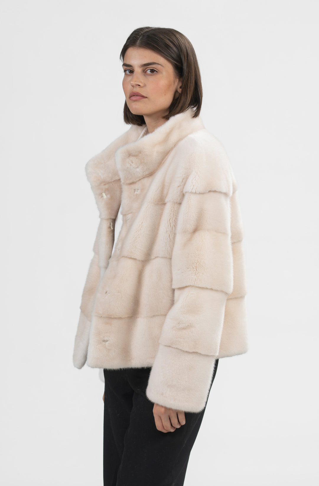 Model wearing a classic Mink fur coat