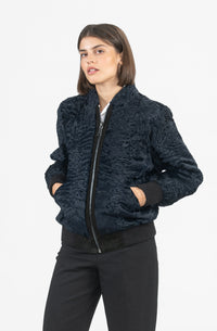 Manzari Swakara fur coat with intricate details