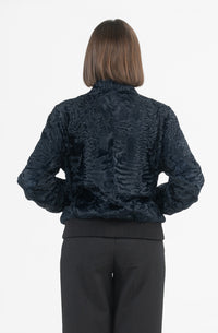 Elegant Swakara fur coat for modern fashion